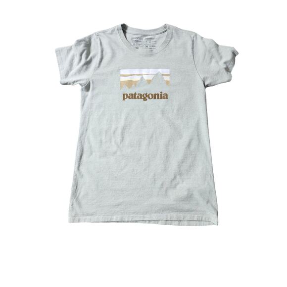 PATAGONIA Vintage Women's Short Sleeve Light Green Responsibili Tee in a Size M - Picture 1 of 5